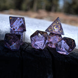 Spellcaster Purple Glass Dice Set (ONLINE ORDER ONLY)