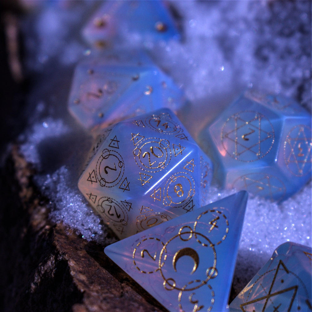 Spellcaster Opalite Stone Dice Set (ONLINE ORDER ONLY)
