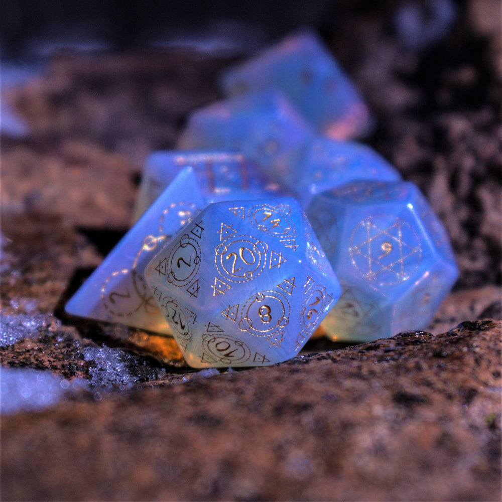 Spellcaster Opalite Stone Dice Set (ONLINE ORDER ONLY)