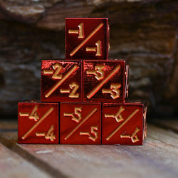 -1/-1 Counter Dice- Red, 6ct. (ONLINE ORDER ONLY)