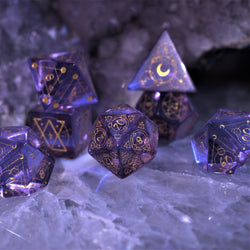 Spellcaster Purple Glass Dice Set (ONLINE ORDER ONLY)