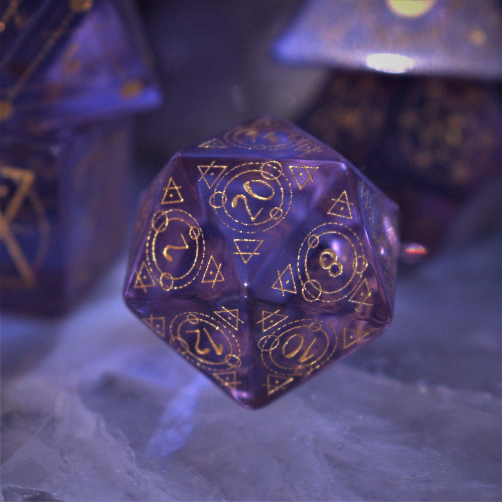 Spellcaster Purple Glass Dice Set (ONLINE ORDER ONLY)