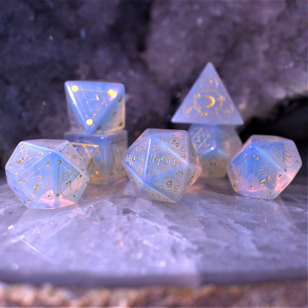 Spellcaster Opalite Stone Dice Set (ONLINE ORDER ONLY)