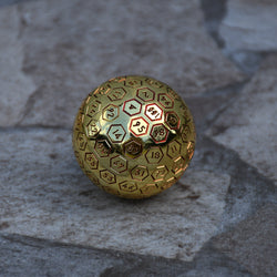 The Orb D100 -  Red and Gold Metal Die (ONLINE ORDER ONLY)