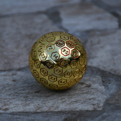 The Orb D100 -  Red and Gold Metal Die (ONLINE ORDER ONLY)