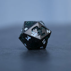 Monster Manual Dice - Gunmetal and Green (ONLINE ORDER ONLY)