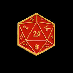 Red and Gold D20 Pin (ONLINE ORDER ONLY)