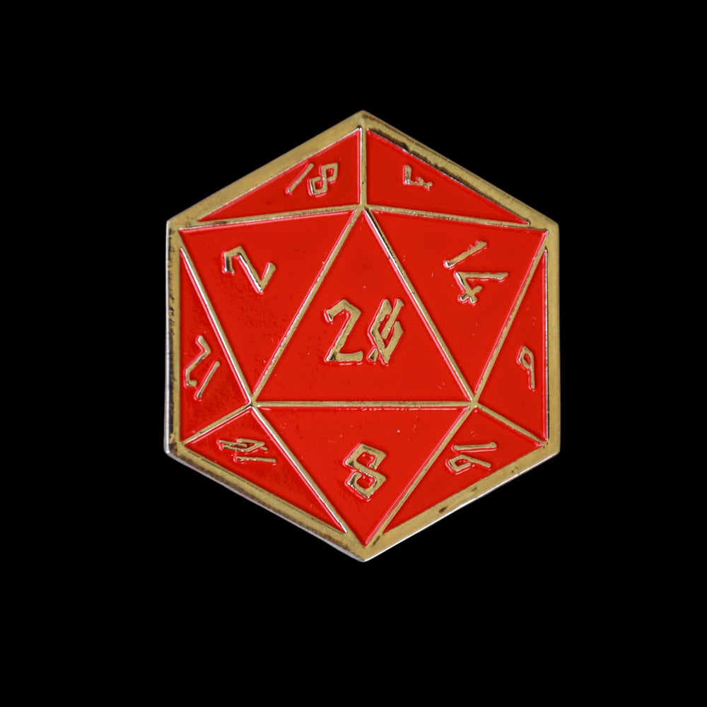 Red and Silver D20 Pin (ONLINE ORDER ONLY)