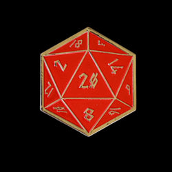 Red and Silver D20 Pin (ONLINE ORDER ONLY)