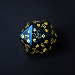 Frenchie Puppy Paws Obsidian 30mm D20 (ONLINE ORDER ONLY)