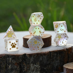 Puppy Paws Frosted Prism Glass Dice Set (ONLINE ORDER ONLY)