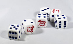Custom USA Dice with Red White and Blue Theme Patriotic (Online Only)