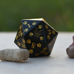 Frenchie Puppy Paws Obsidian 30mm D20 (ONLINE ORDER ONLY)