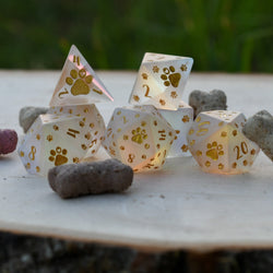 Puppy Paws Frosted Prism Glass Dice Set (ONLINE ORDER ONLY)