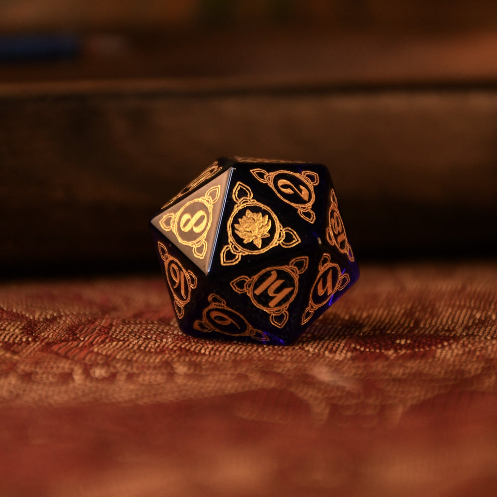 Indian Blue Glass Dice Set - Dice Around the World Collection (ONLINE ORDER ONLY)