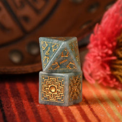 Peruvian Amazonite Stone Dice Set - Dice Around the World Collection (ONLINE ORDER ONLY)