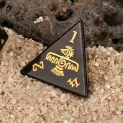 Aztec Silver Sheen Obsidian Stone Dice Set - Dice Around the World Collection (ONLINE ORDER ONLY)
