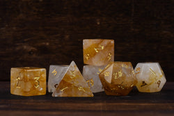 Citrine (Gold) Stone Dice Set (ONLINE ORDER ONLY)