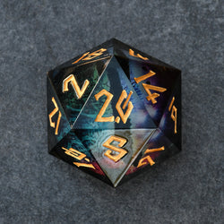 Rainbow Dragon (Black/Gold) Liquid Core 30mm D20 (ONLINE ORDER ONLY)