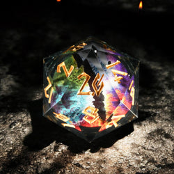 Rainbow Dragon (Black/Gold) Liquid Core 50mm D20 (ONLINE ORDER ONLY)