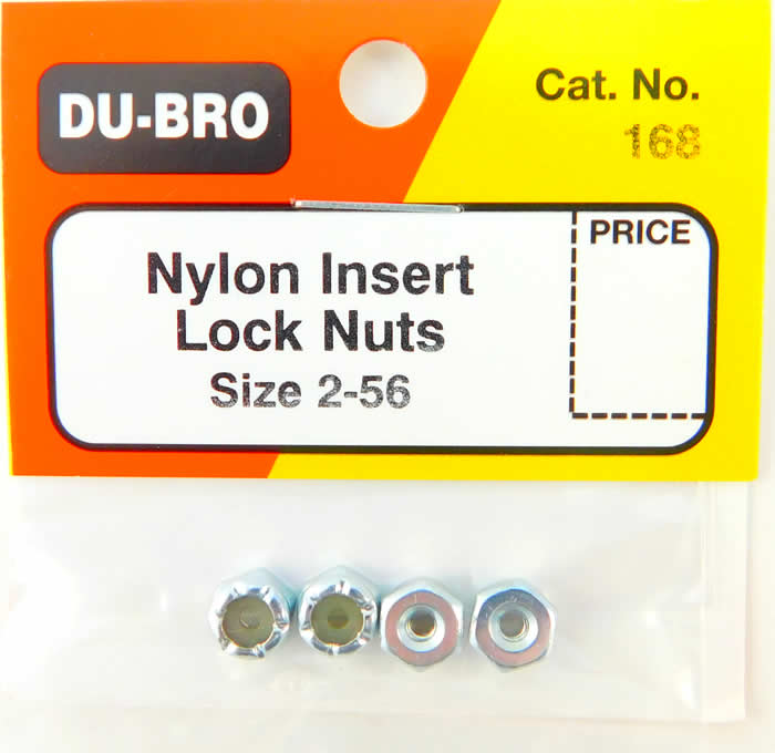 DUB168 Nylon Insert Lock Nuts 2-56 (4) Du-Bro (ONLINE ORDER ONLY)