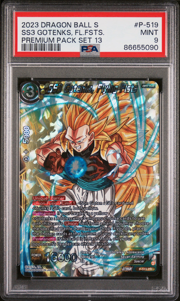2023 DRAGON BALL SUPER 2 CRITICAL BLOW 13 SS3 GOTENKS, FLYN FST #P-519 - PSA 9 (Online Order Only)