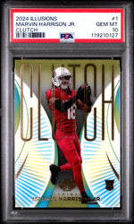 Graded 2024 Panini Illusions Marvin Harrison Jr #1 Clutch Rookie RC Football Card PSA 10 Gem Mint (ONLINE ORDER ONLY)