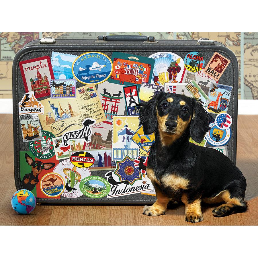 Dachshund 'Round the World 500 Piece Jigsaw Puzzle Cobble Hill (ONLINE ORDER ONLY)