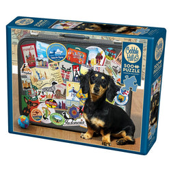 Dachshund 'Round the World 500 Piece Jigsaw Puzzle Cobble Hill (ONLINE ORDER ONLY)