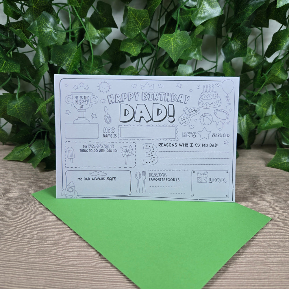 Coloring Dad Happy Birthday Card (ONLINE ORDER ONLY)
