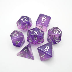 Dancing Lavender - 7 Piece DnD Dice Set | Acrylic RPG Gaming Dice (ONLINE ORDER ONLY)