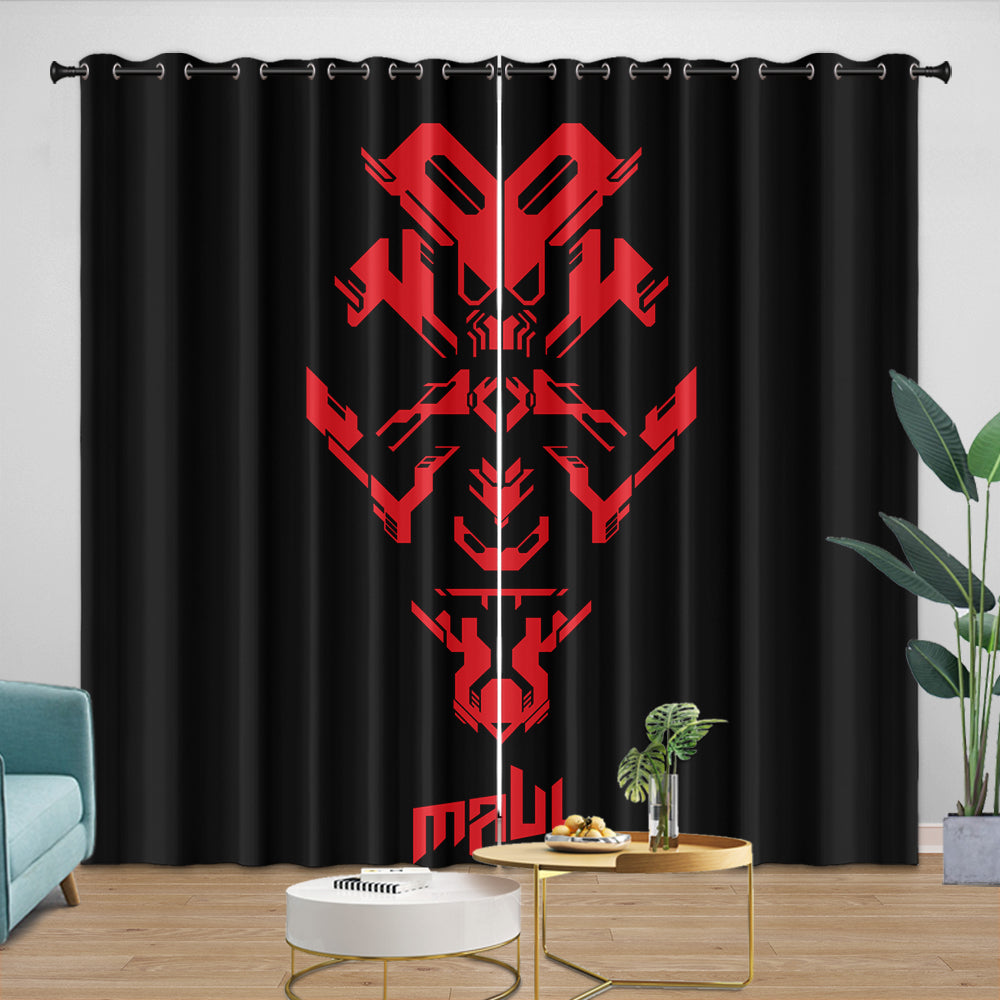 Darth Maul Curtains Pattern Blackout Window Drapes (ONLINE ORDER ONLY)