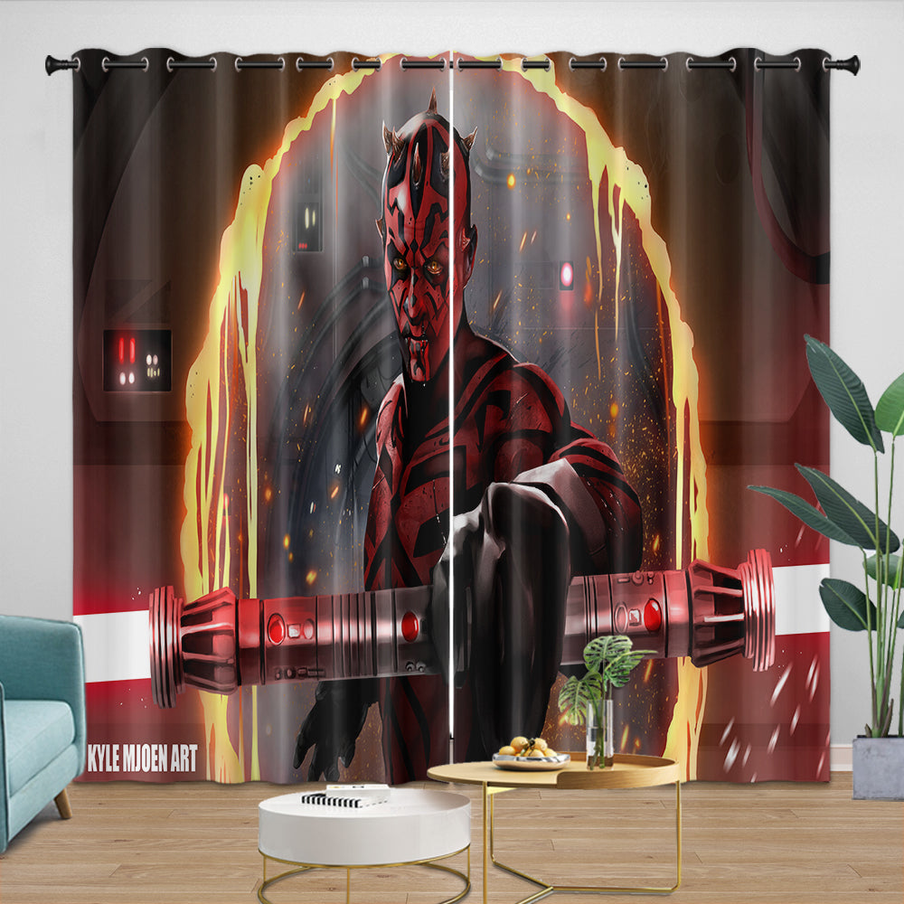 Darth Maul Curtains Pattern Blackout Window Drapes (ONLINE ORDER ONLY)
