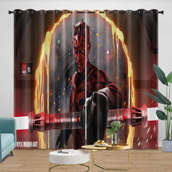 Darth Maul Curtains Pattern Blackout Window Drapes (ONLINE ORDER ONLY)