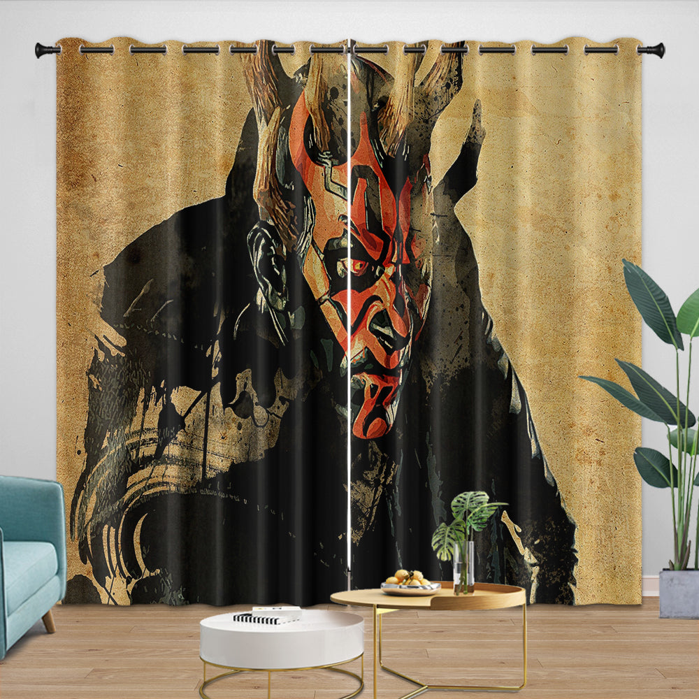 Darth Maul Curtains Pattern Blackout Window Drapes (ONLINE ORDER ONLY)