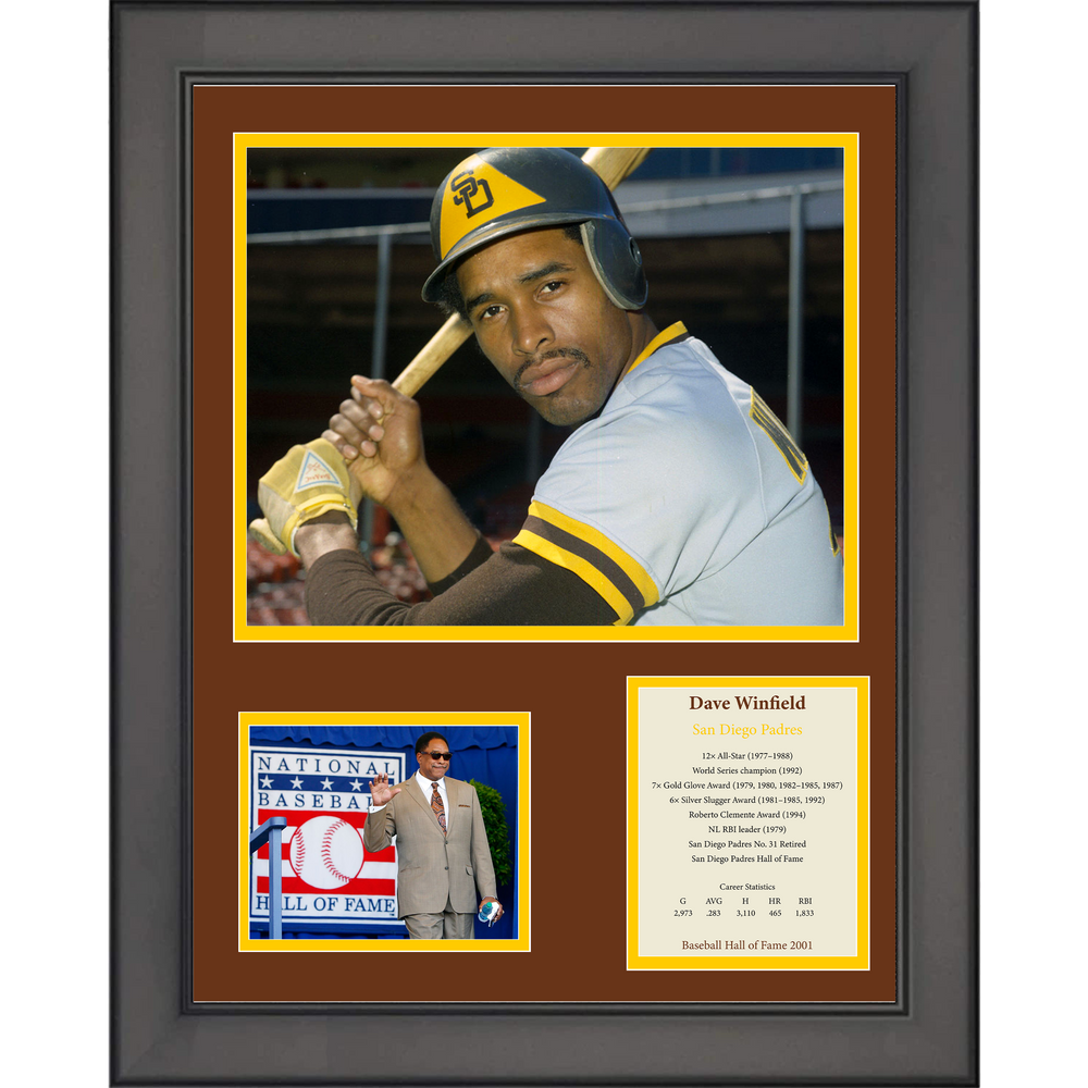 Framed Dave Winfield Hall of Fame San Diego Padres Baseball 11"x14" Three Photo Collage (ONLINE ORDER ONLY)