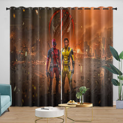 Deadpool And Wolverine Curtains Blackout Window Drapes (Online Order Only)