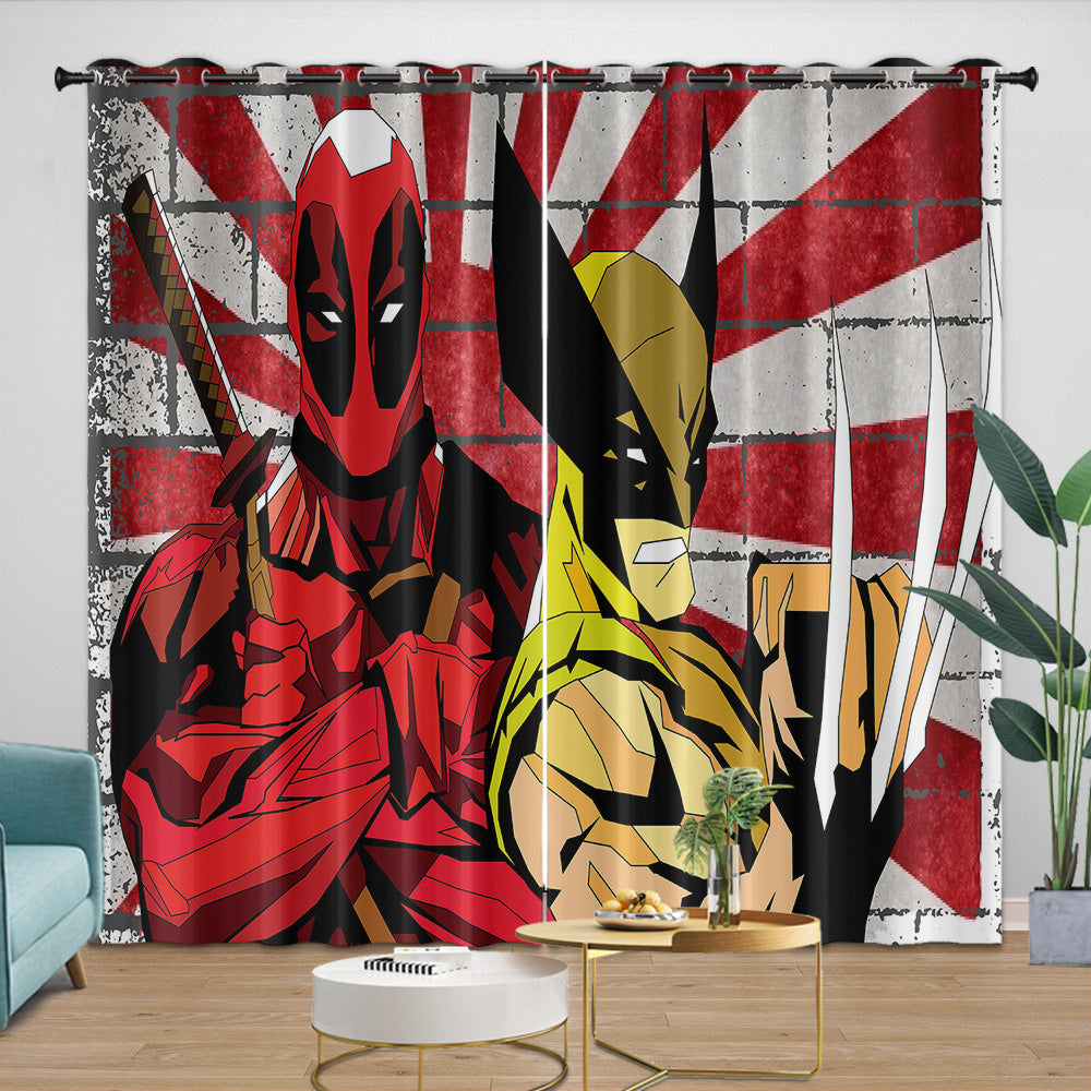 Deadpool And Wolverine Curtains Blackout Window Drapes (Online Order Only)