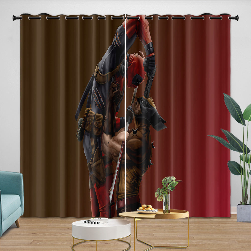 Deadpool And Wolverine Curtains Blackout Window Drapes (Online Order Only)