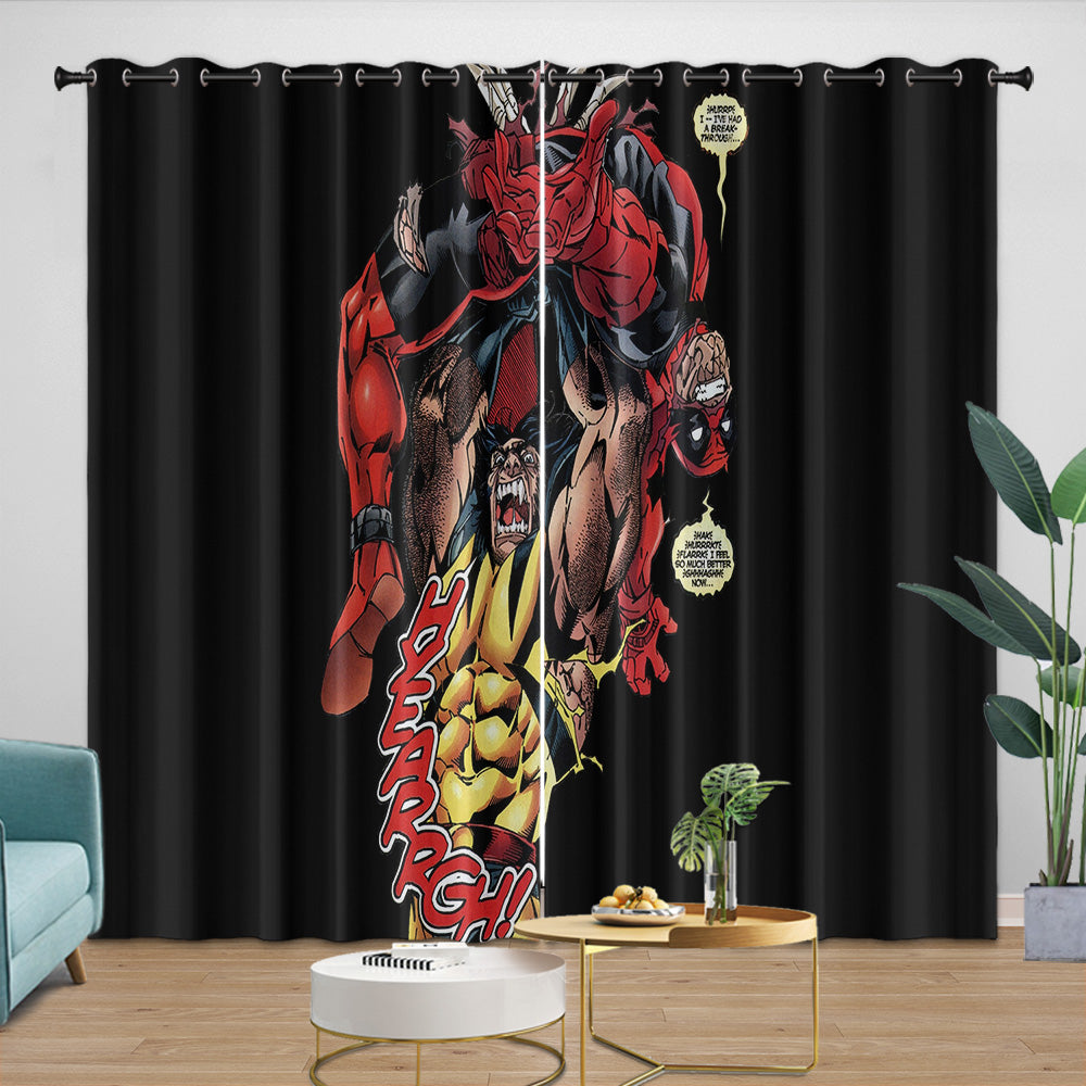 Deadpool And Wolverine Curtains Blackout Window Drapes (Online Order Only)