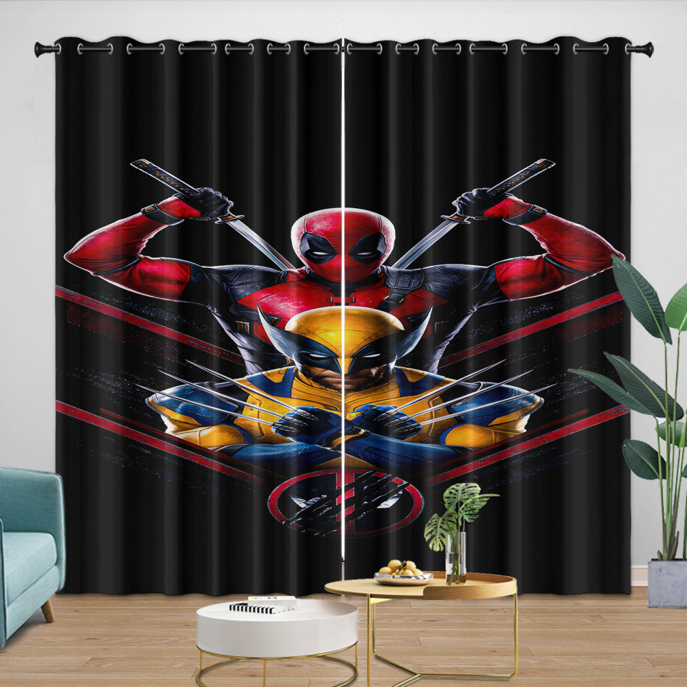 Deadpool And Wolverine Curtains Blackout Window Drapes (Online Order Only)