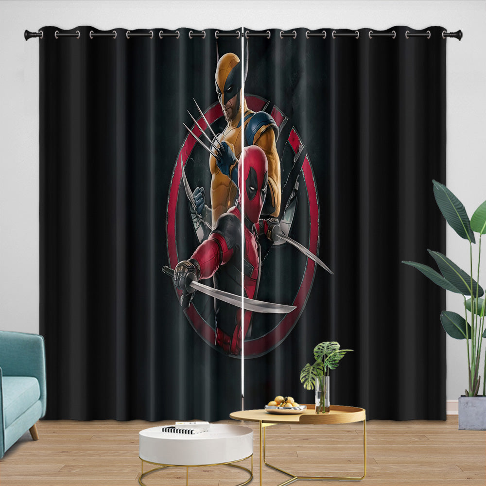 Deadpool And Wolverine Curtains Blackout Window Drapes (Online Order Only)