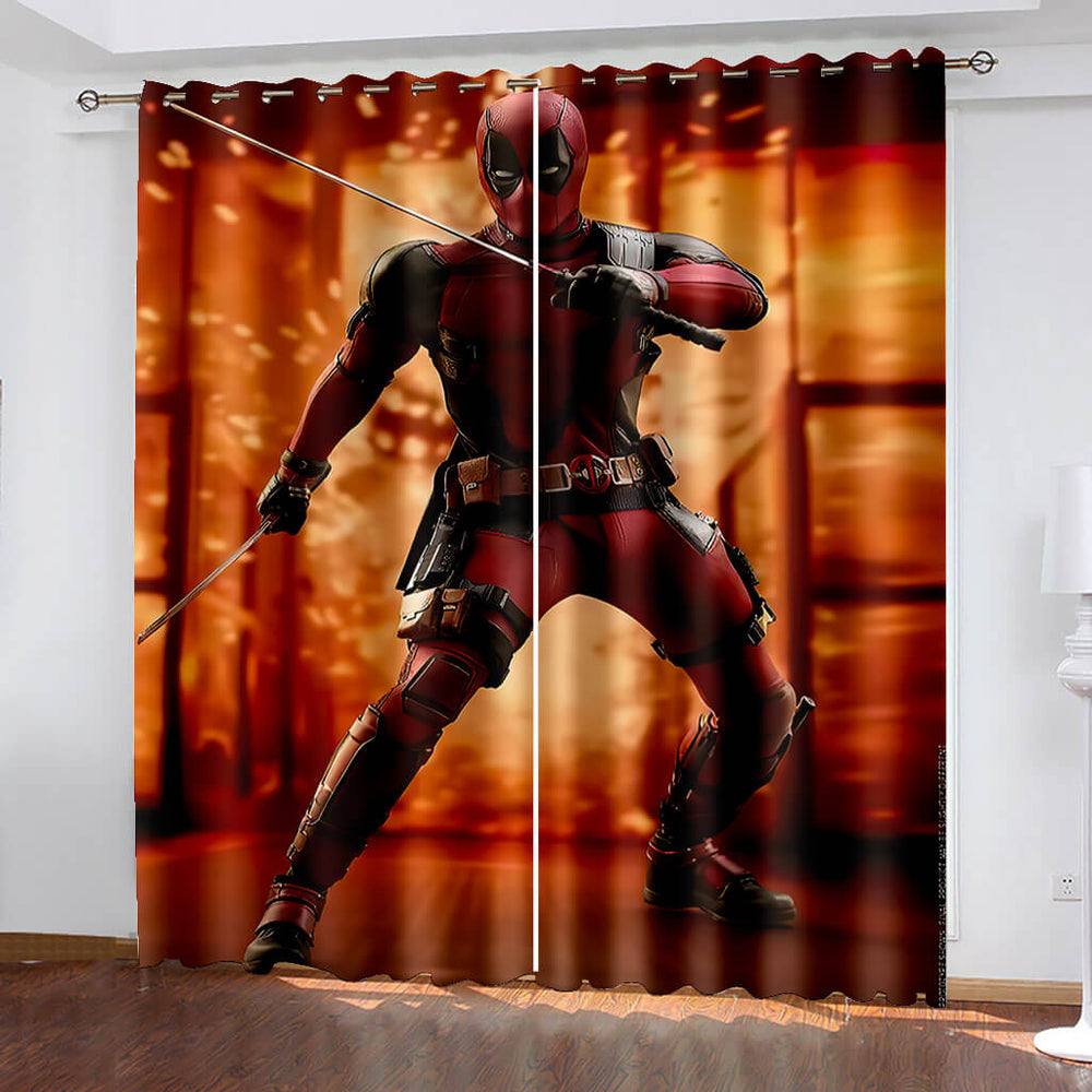 Deadpool Curtains  Pattern Blackout Window Drapes (Online Order Only)