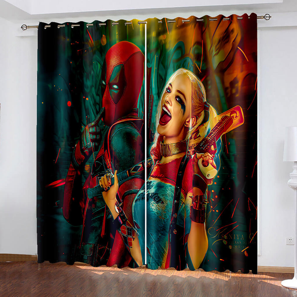 Deadpool Curtains  Pattern Blackout Window Drapes (Online Order Only)