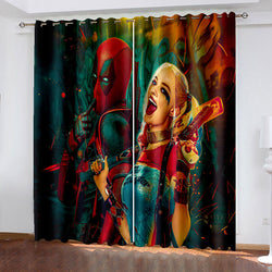 Deadpool Curtains  Pattern Blackout Window Drapes (Online Order Only)