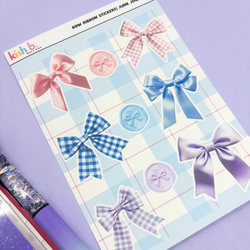 Bow Ribbon |Journal| Sticker Sheet (ONLINE ORDER ONLY)