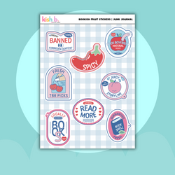 Bookish Fruit Stickers |Journal| Sticker Sheet (ONLINE ORDER ONLY)