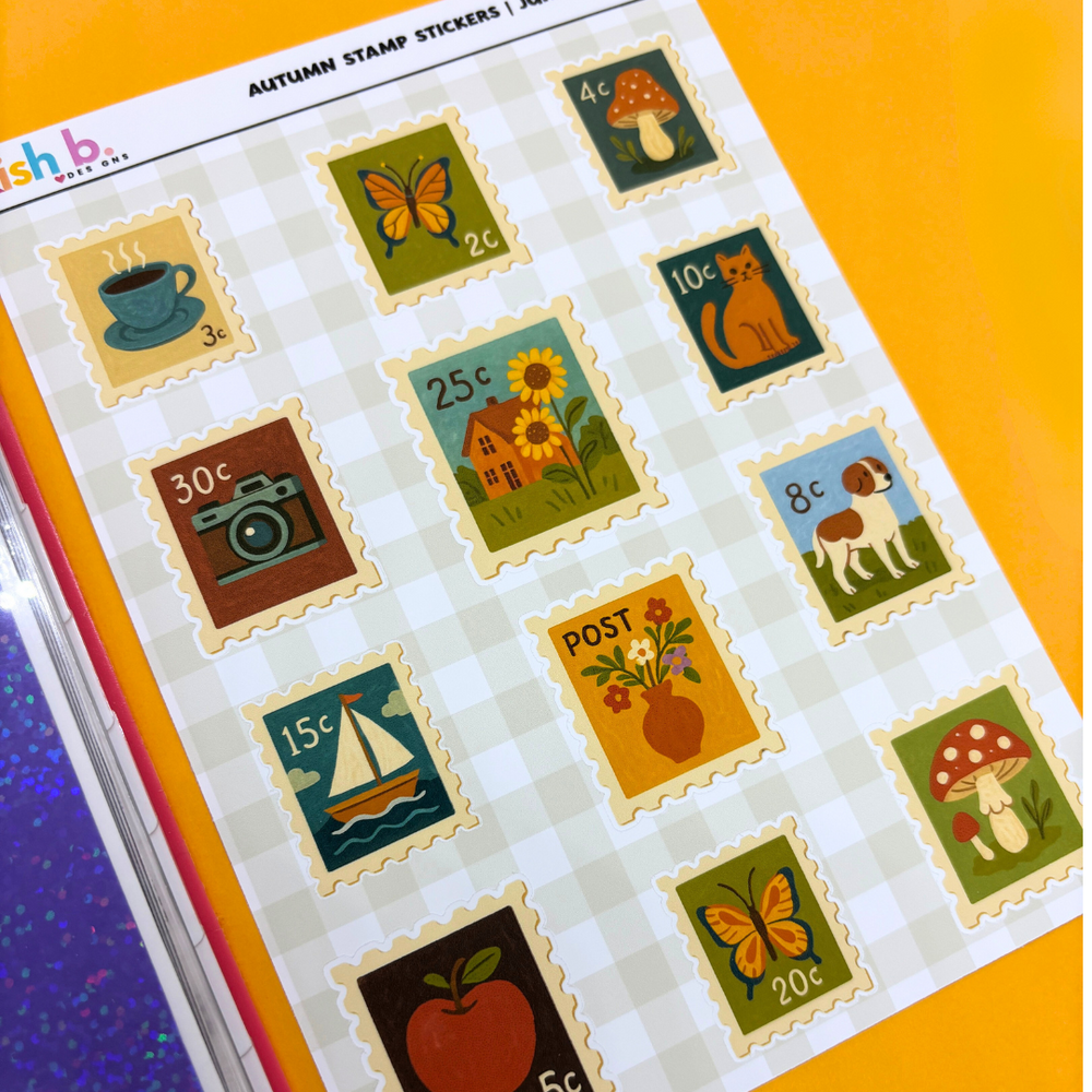 Autumn Stamp  |Journal| Sticker Sheet (ONLINE ORDER ONLY)