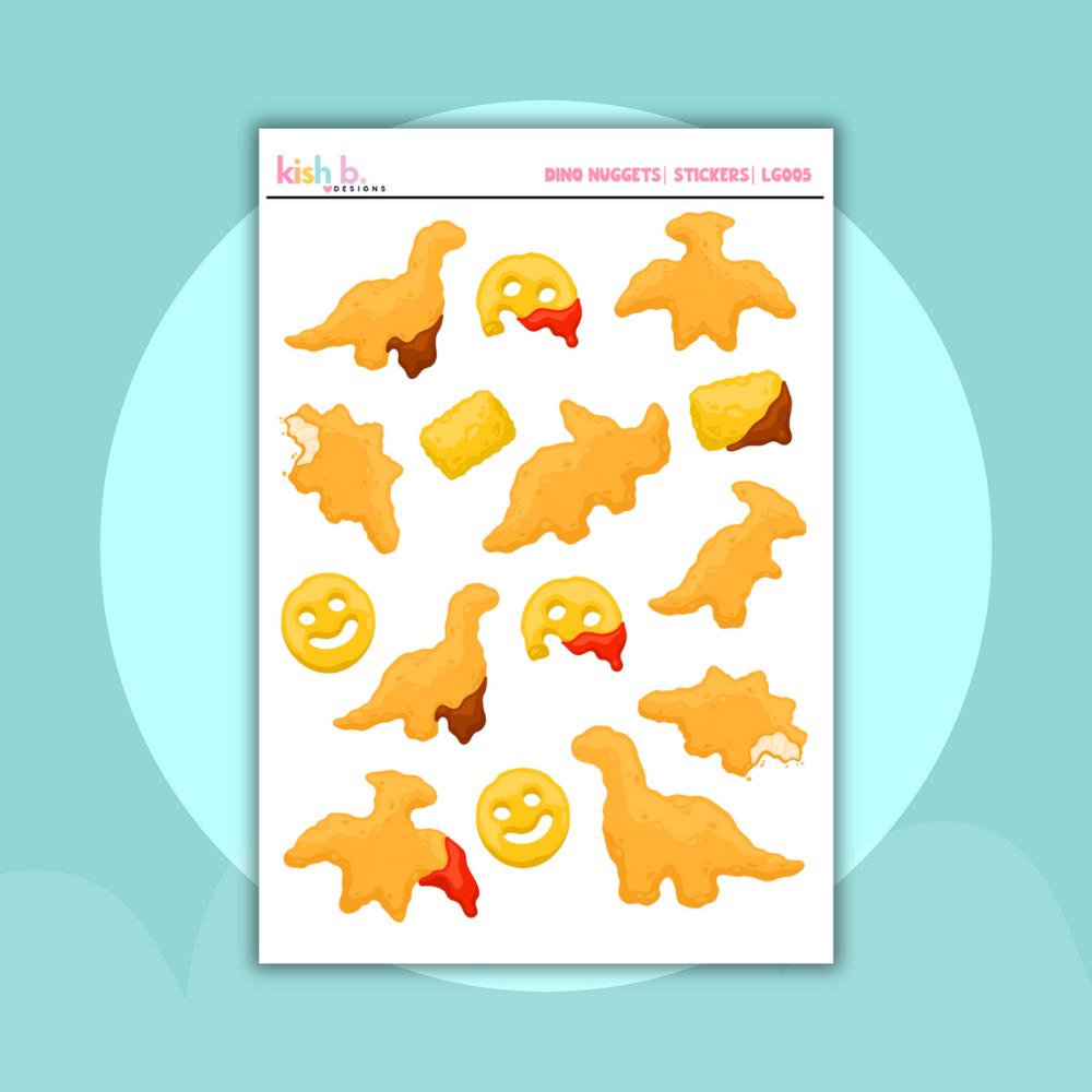 Dino Nuggets | Decorative| Journal| Sticker Sheet (ONLINE ORDER ONLY)