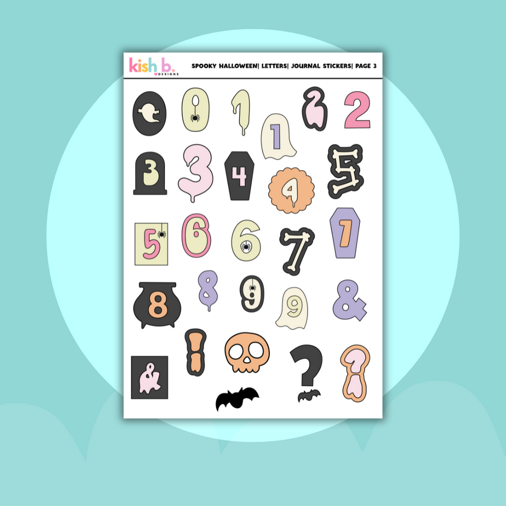 Spooky Halloween Letters | Journal Stickers (ONLINE ORDER ONLY)